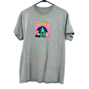 Neff‎ size Medium short sleeve graphic t-shirt gray pink yellow blue black